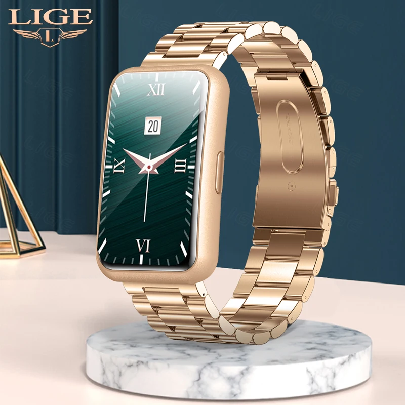 

Смарт-часы LIGE женские и мужские водонепроницаемые с сенсорным экраном 1,45 дюйма и Пульсометром