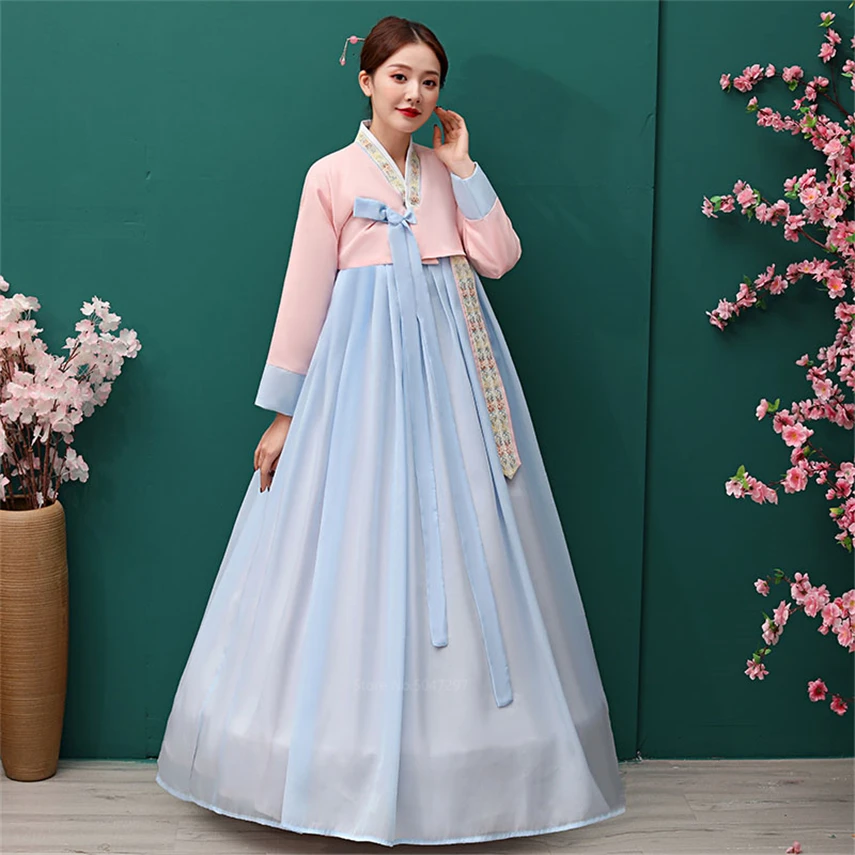 

Palace Korean Traditional Costume for Women Elegant Luxury Hanbok Dress Princess Cosplay Anicent Retro Long Robe Wedding Party