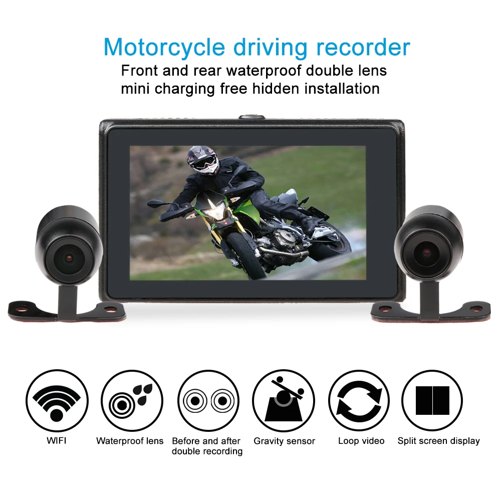 Видеорегистратор для мотоцикла M7F водонепроницаемый видеорегистратор с Wi Fi 1080P FHD