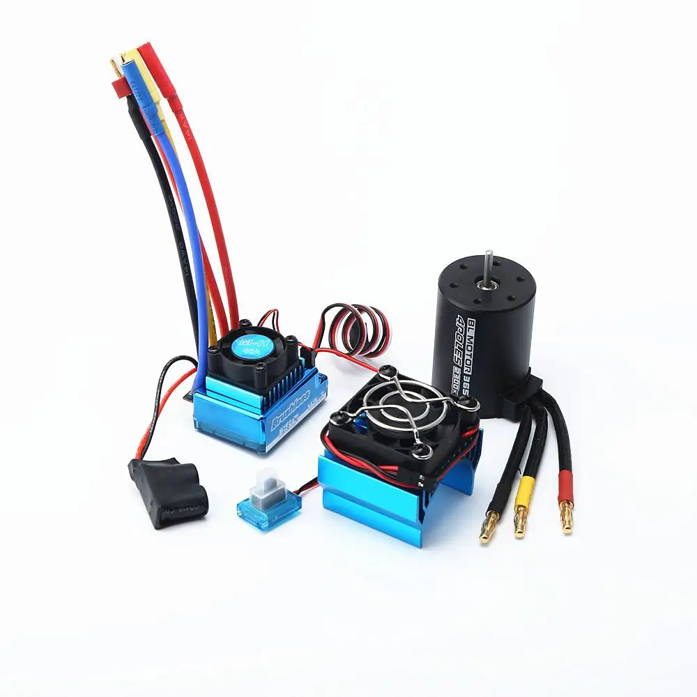 

3650 2300kv Brushless Motor + 45a Esc + Heat Sink Cover Combo For 1:8/1:10 Hsp Hpi Wltoys Rc Car Boat Part