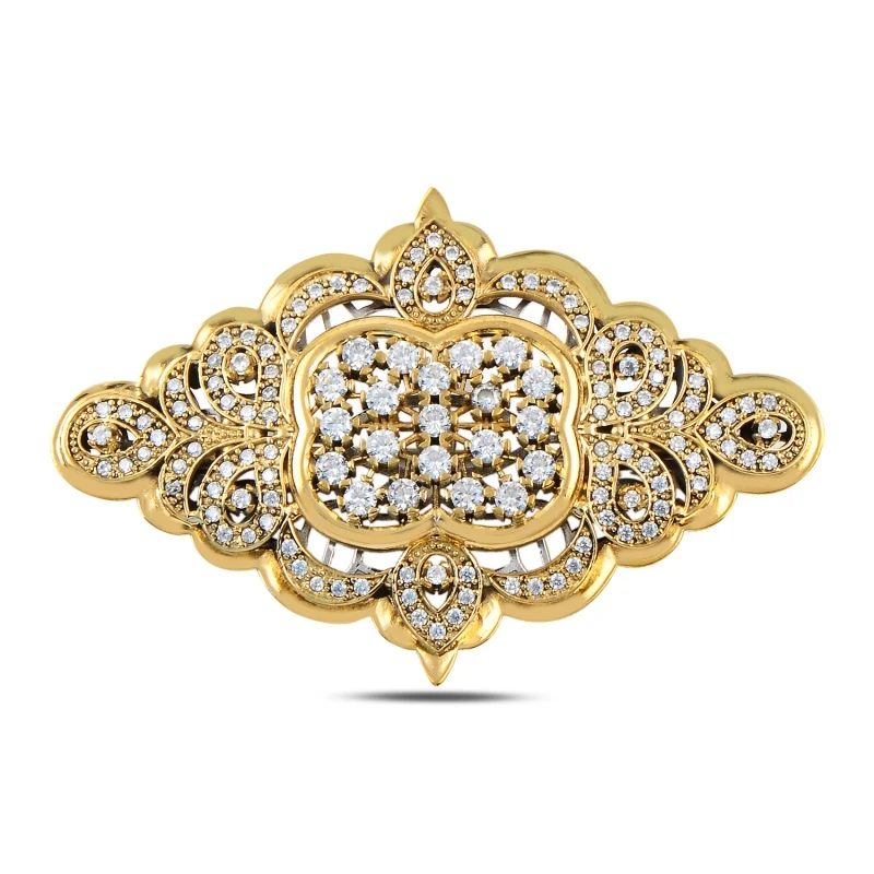 

Серебряная циркониевая брошь Silverlina
