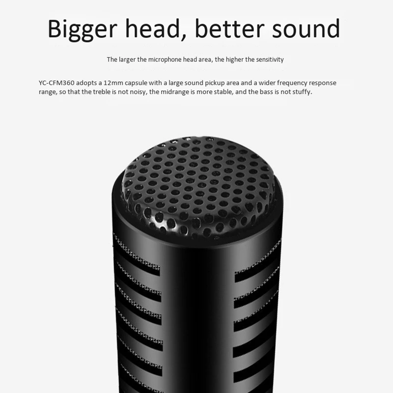 

YICHUANG YC-CFM360 3.5Mm 5M Microphone SLR Camera Interview Microphone Street Live Pickup Microphone News Interview Microphone