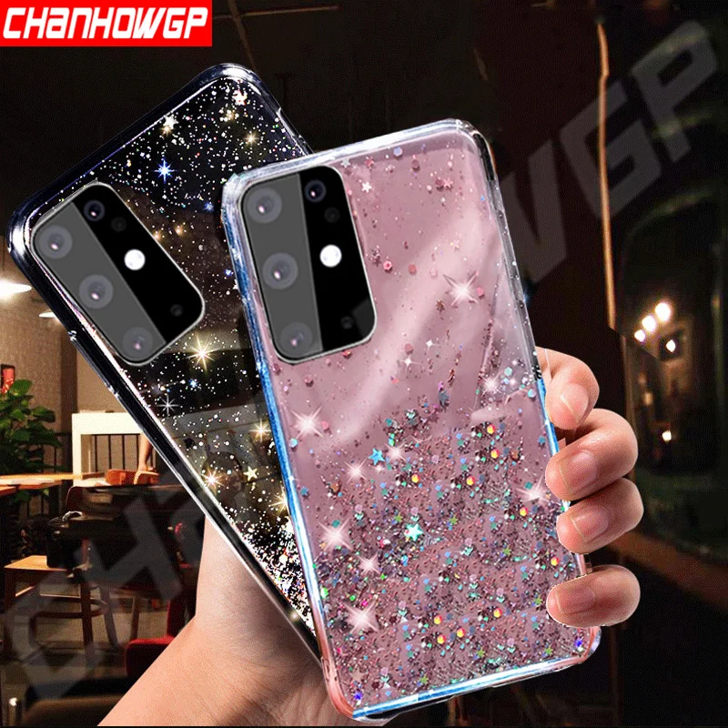 Блестящий чехол со звездой мягкий для Samsung Galaxy A21S A31 A41 A51 A71 A01 A50 A70 A40 A20 A10 A30S A90 S20