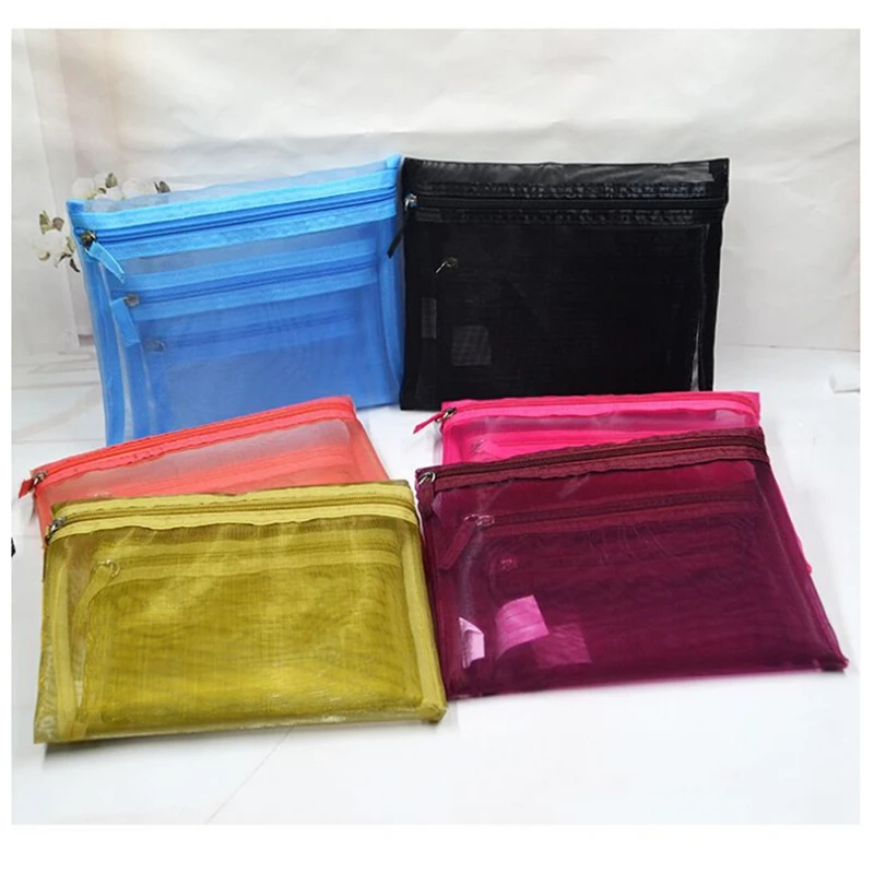 

1PC New Cosmetic Bag Portable Pencil Colorful Women Travel Cosmetic Bag Transparent Waterproof Zipper Make Up Bag