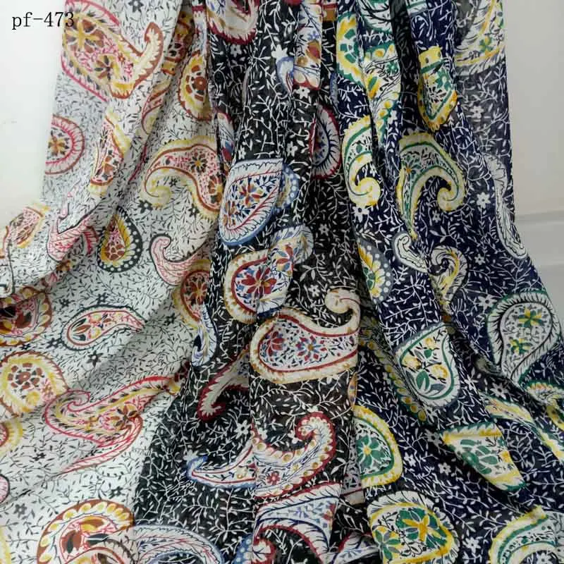 Шифоновое платье с принтом 75D летнее подвесками блузка широкими штанинами|Ткань|