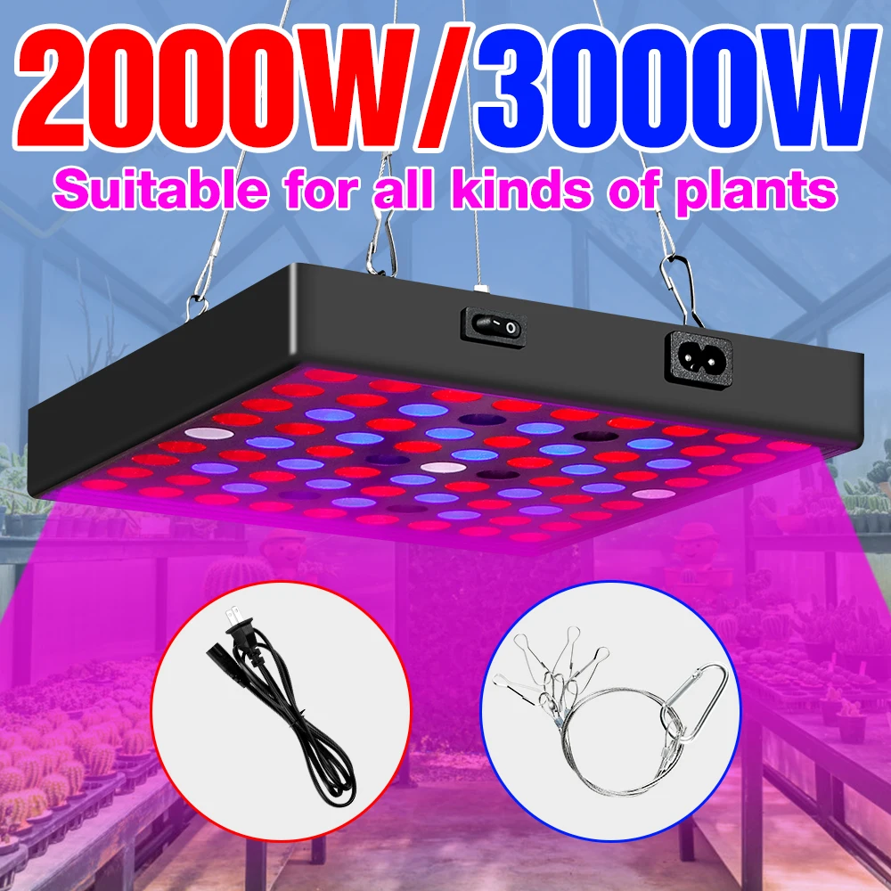 

LED Full Spectrum Plant Light Bulb 220V LED Phyto Grow Lamp 2000W 3000W LED Greenhouse Growth Box Planting Hydroponic Light 2835