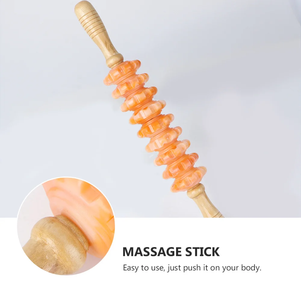 

Wooden Muscle Massager Body Roller Stick Therapy Relaxation Soothe Roller for Fitness Body (Random Color)