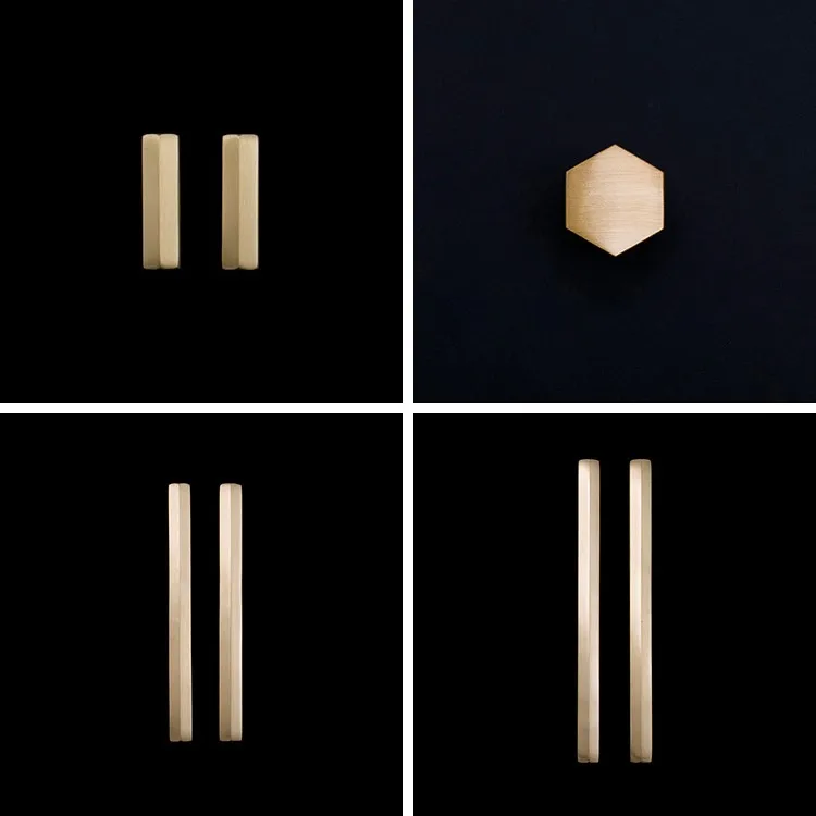 Мебель Handls золотая ручка Гардероб Ручки латунные шестигранные ручки для ящика