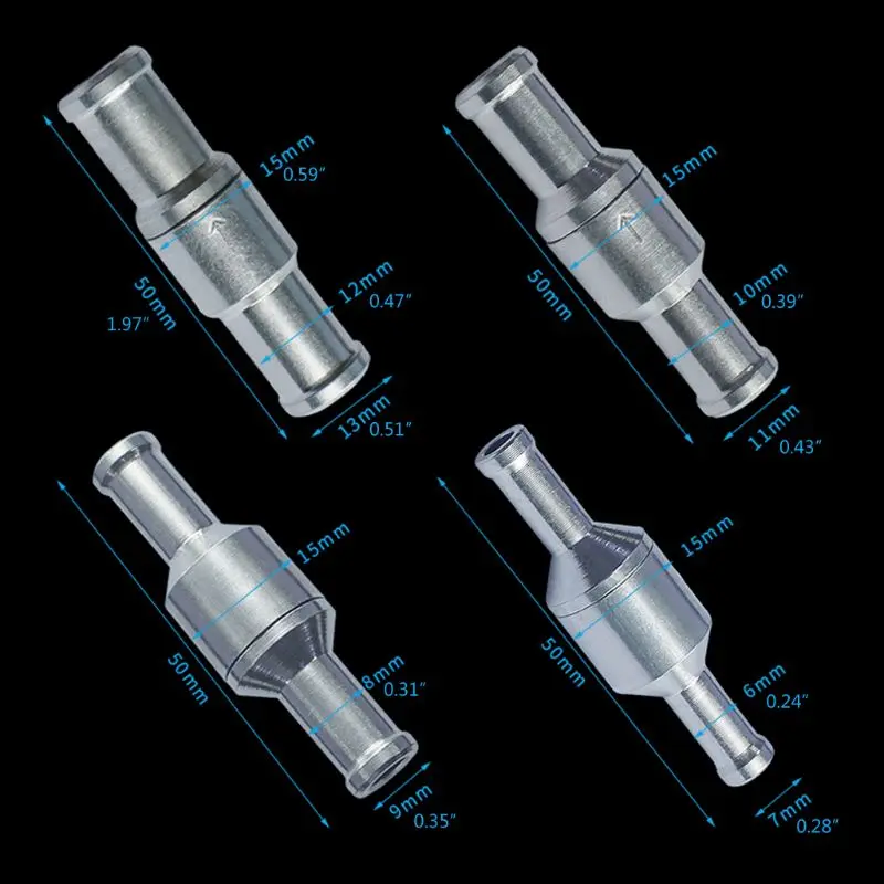 

Non-Return One-Way Fuel Check Valve Aluminum Alloy for Hose Car Oil Water Pumps