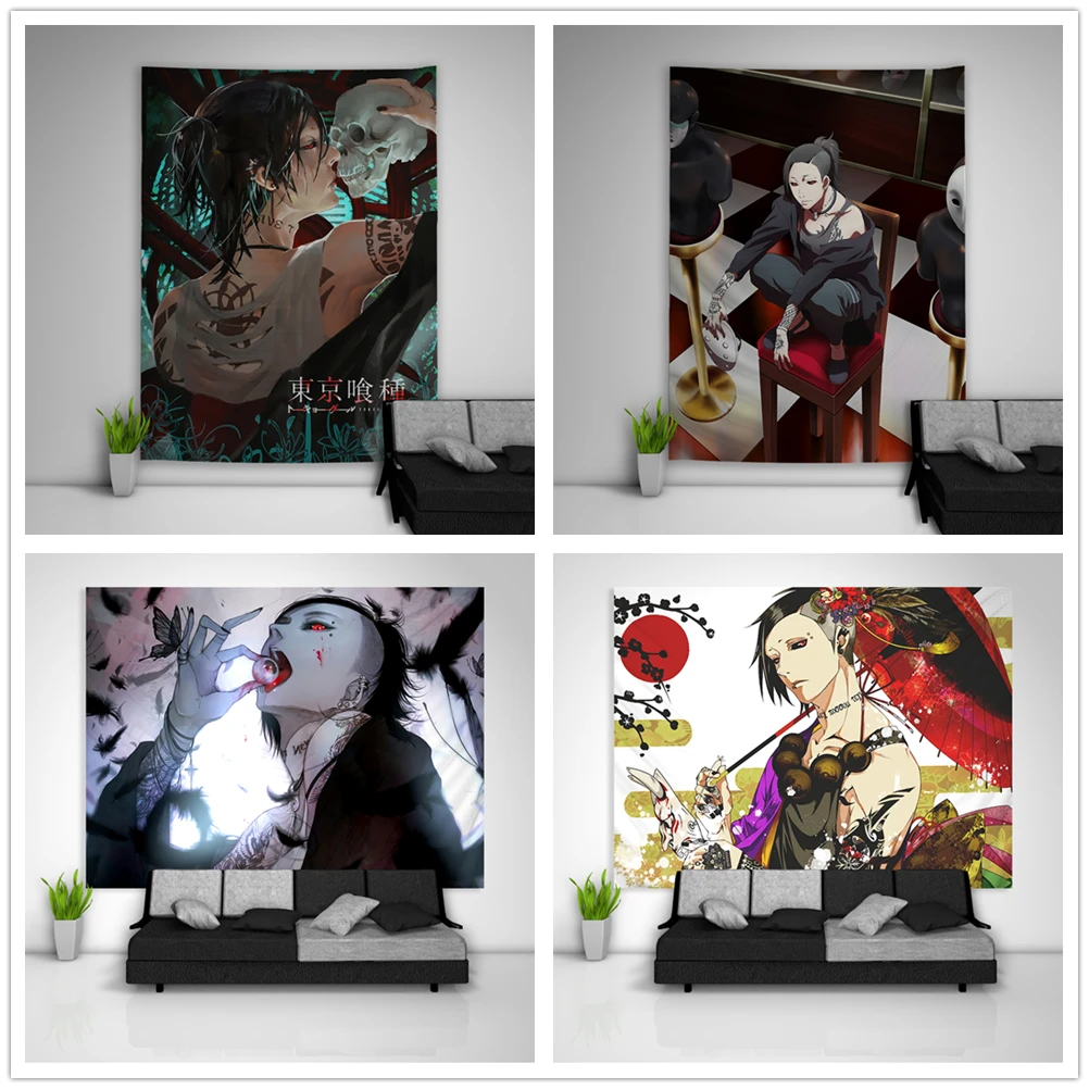 

Tokyo Ghoul Uta Tapestry Art Wall Hanging Sofa Table Bed Cover Home Decor Poster