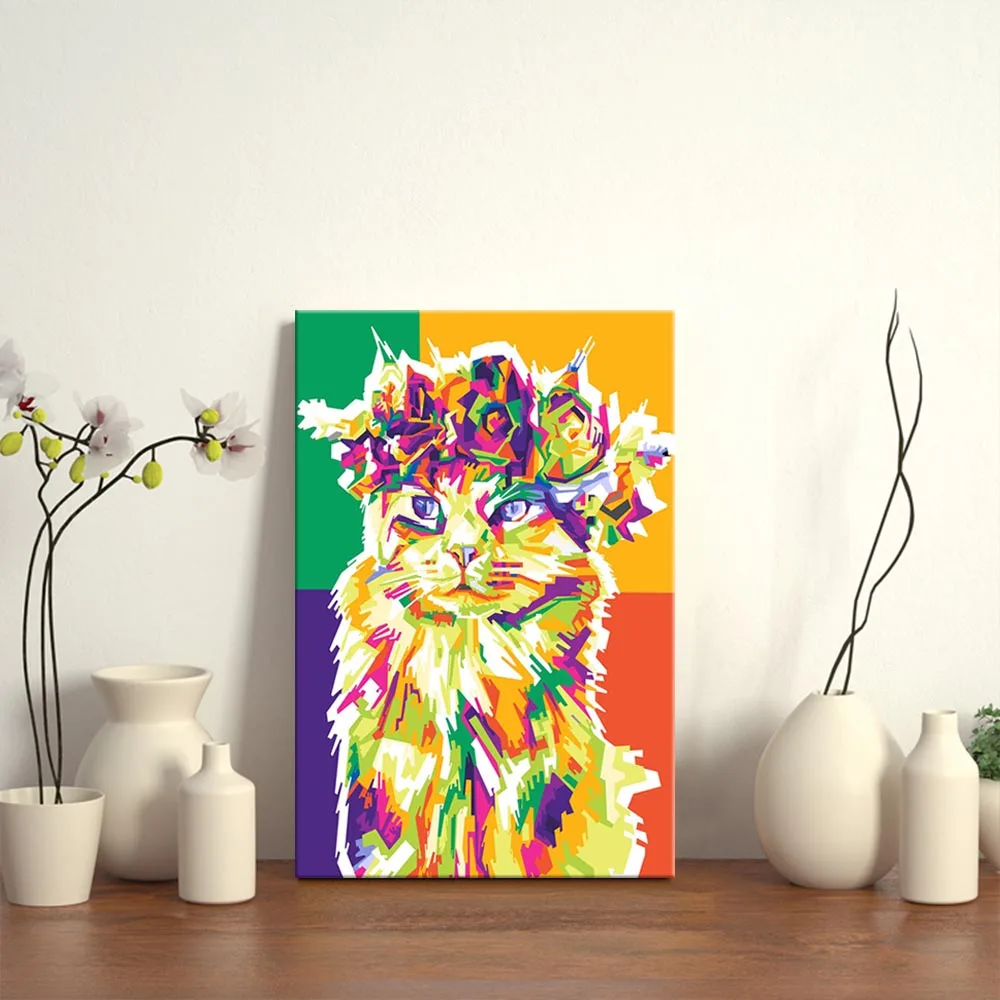 

Modern Beautiful Cat Wall Art Canvas Painting Picture Poster and Print Gallery Home Decor