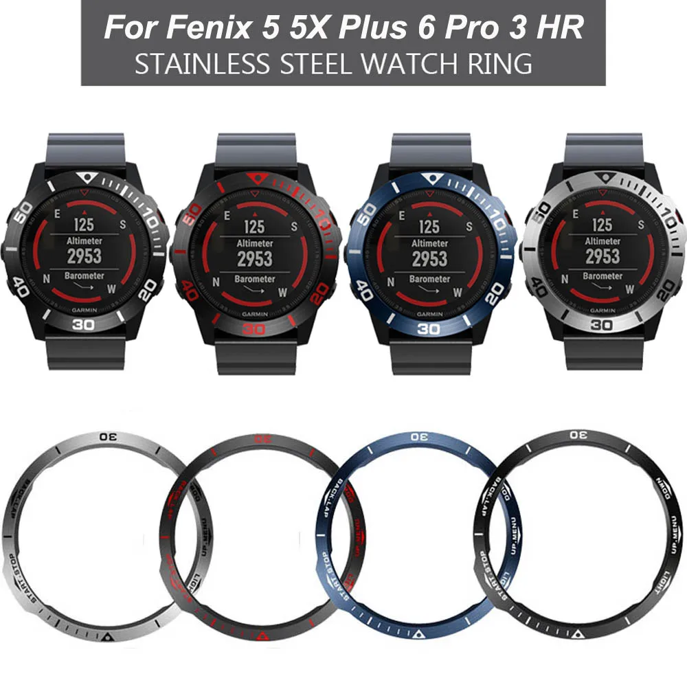 Стильный чехол рамка для часов Garmin Fenix 5x 5xPlus 3 3HR 6 6Pro из нержавеющей стали защиты от