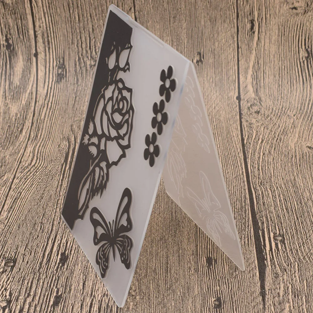 Роза цветы пчела пластиковые папки для тиснения Трафарет Шаблон изготовления