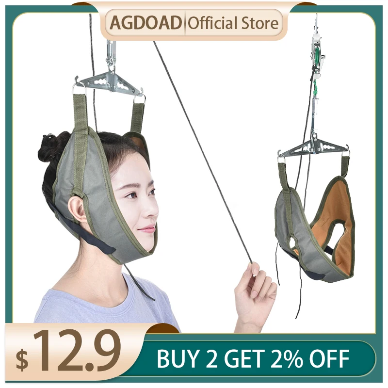 AGDOAD Door Hanging Cervical Neck Traction Kit Adjustable Stretching Device Brace Support Hammock for Pain Relief | Красота и
