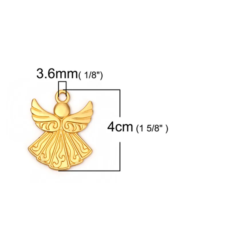 DoreenBeads Модные цинковый сплав подвески АНГЕЛ Матовый Золотой Матовый Серебряный цвет полые украшения для самодельных ювелирных изделий, 1 упаковка - Окраска металла: 3 PCs