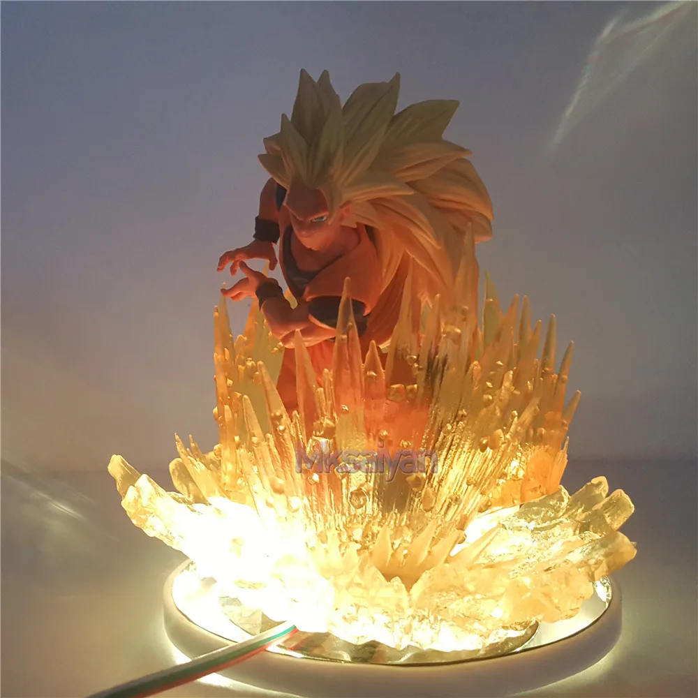 Драконий жемчуг Супер Saiyan Goku фигурка ПВХ Модель светодиодный светильник Dragon Ball Z