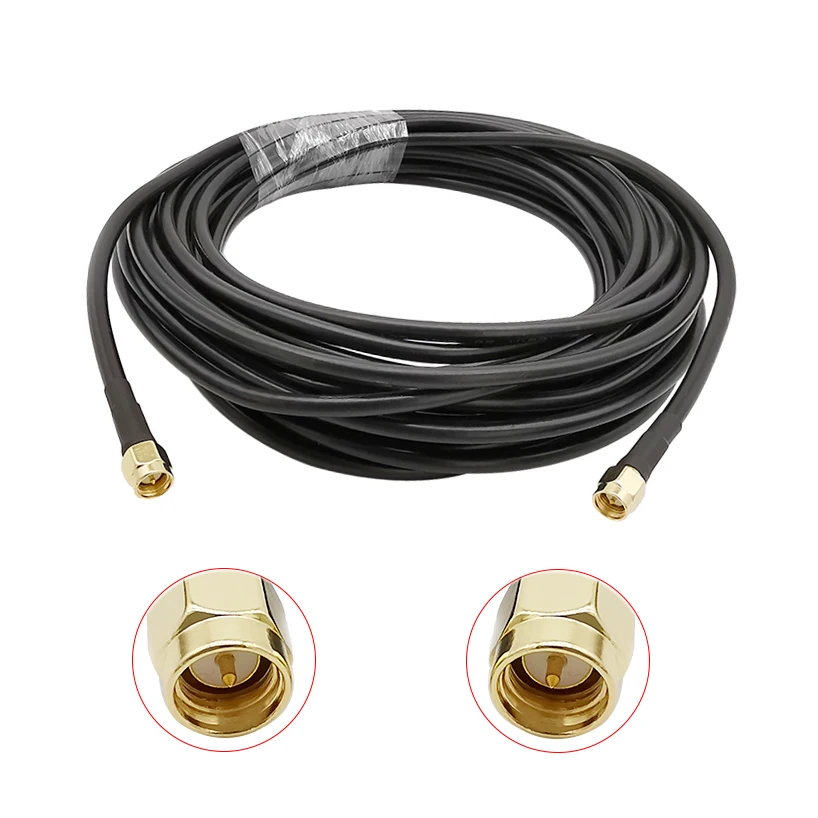 SMA Male to SMA Male Plug Connector 50 ohm RF Coaxial Cable LMR195 ALSR195 Antenna Extension Pigtai Cables