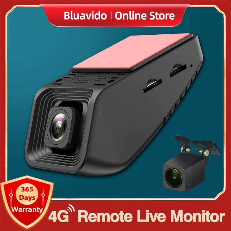 

Bluavido 4G Mini Car Dash Cam GPS Tracking Function Two Cameras Video Recorder Full HD1080P DVR WIFI Remote Live Monitoring