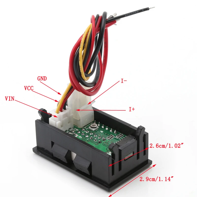 Двойной дисплей 4 битный измеритель напряжения тока постоянного 0 33 В/1A/3A