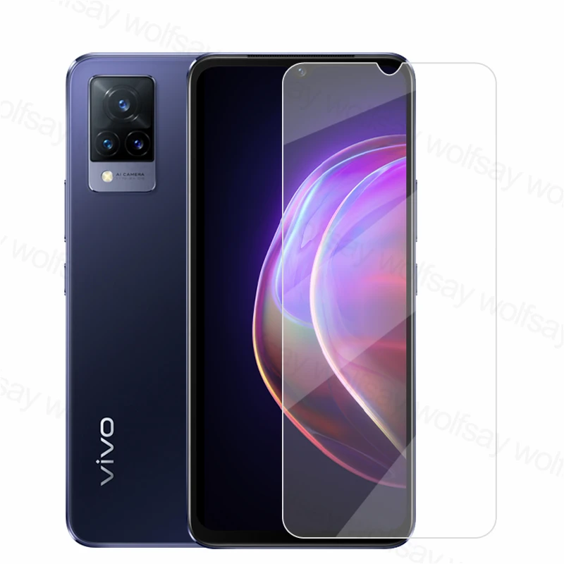 Protector de pantalla transparente 2.5D para Vivo V21, vidrio templado 9H, pel&iacute;cula protectora de tel&eacute;fono para Vivo V21 V21e V21 5G-0