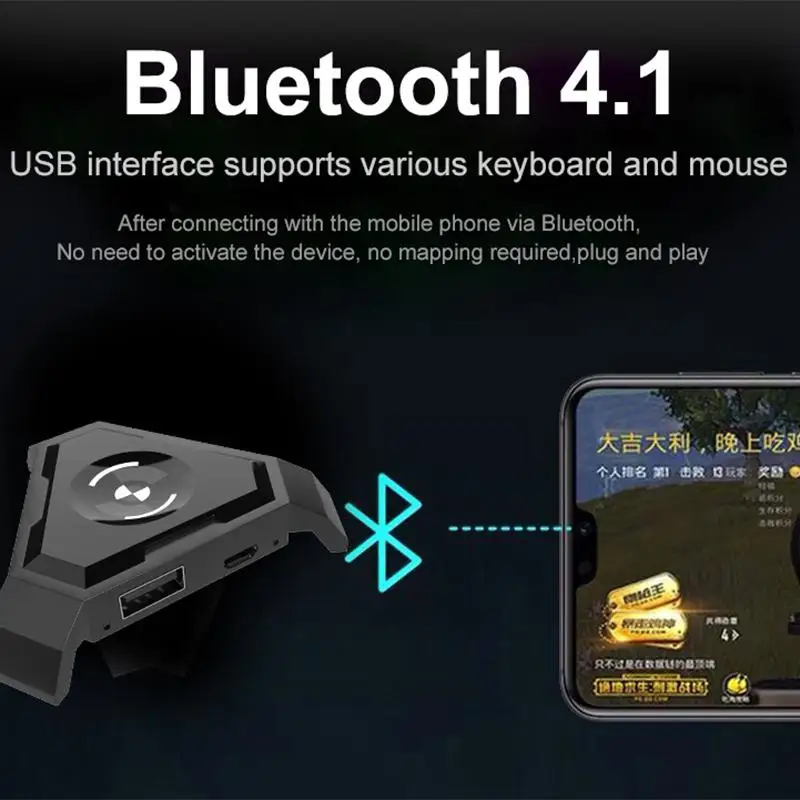 

PUBG Mobile Gamepad Controller Gaming Keyboard Mouse Converter For Android ios Phone IPAD Bluetooth 4.1 Adapter Free Gift