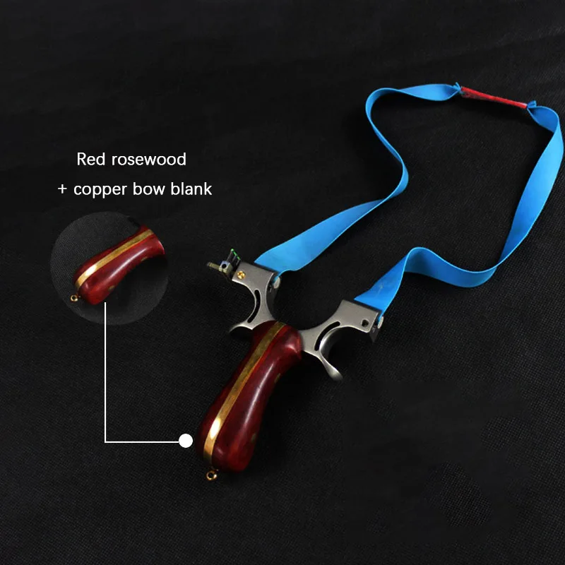 Рогатка охотничья нержавеющая сталь катапульта из красного дерева медная ручка