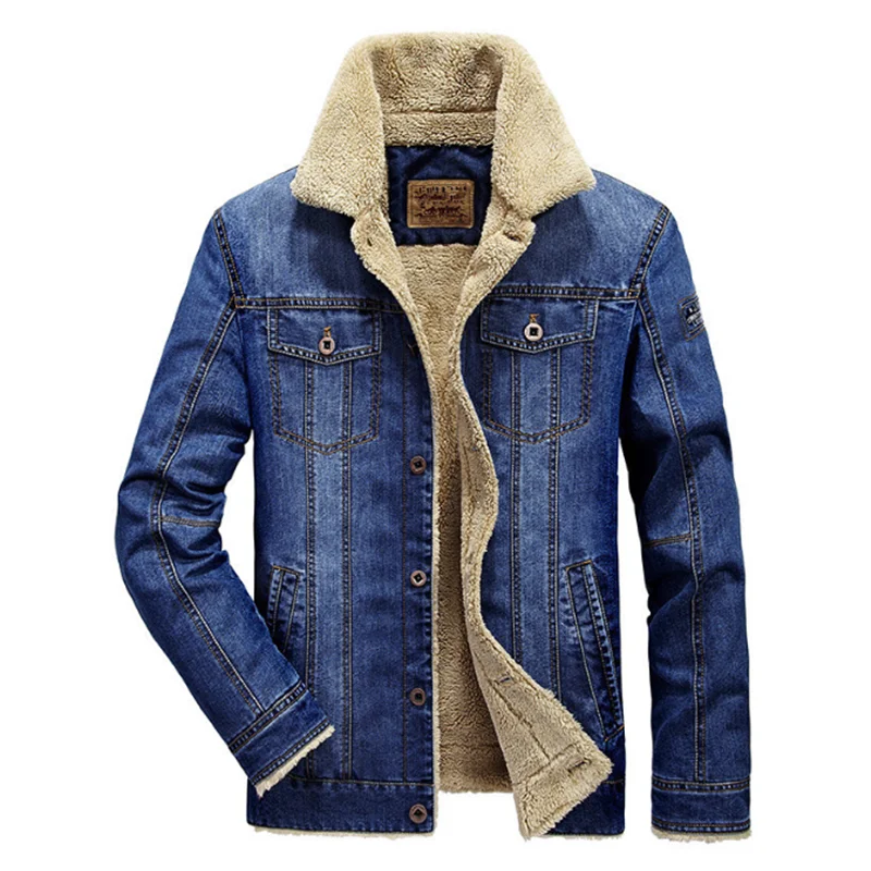 

2020 Winter New Men's Plus Velvet Casual Fashion Plus Size Warm Jacket Masculino Casaco Abrigos Jaqueta Baggy Denim Kaban Erkek