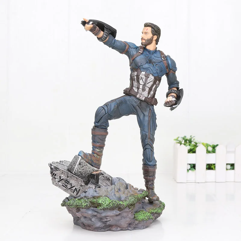 Captain no box Мстители эндшпиль фигурка танос Железный человек паук Коралл Дэнверс Локи Черная пантера доктор странная статуя ко Железный студии игрушки - Цвет: Captain no box