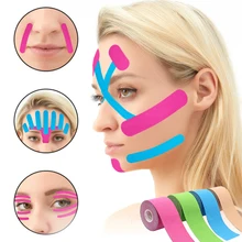 Pita Kinesiologi 2.5CM * 5M untuk Wajah Garis V Leher Mata Mengangkat Pita Stiker Kerut Penghilang Alat Perawatan Kulit Wajah Pita Elastis