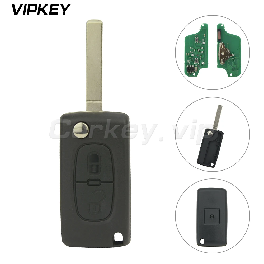 Дистанционный Автомобильный ключ Remotekey CE0523 2 кнопки VA2 для Peugeot Citroen ask 433 МГц ID46 PCF7941