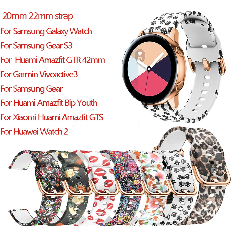 

20mm 22mm Silicone Wristband For Xiaomi Huami Amazfit GTR 42mm watchstrap bracelet For samsung Galaxy watch 46mm sport belt