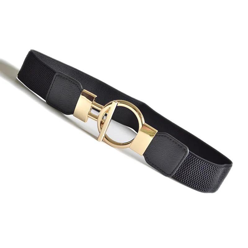 

Fashion Women's Belts High Quality Metal Buckle elastic waist sealing 4 Colors Elegant Waist Belt Dress Apparel Accessories