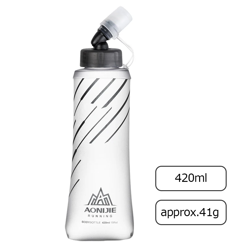 420ml AONIJIE SD21 мягкая складная фляжка 250 мл 420 мл бутылка для воды гидратация водный Пузырь для бега марафон Велоспорт Трейл Пешие прогулки - Цвет: 420ml