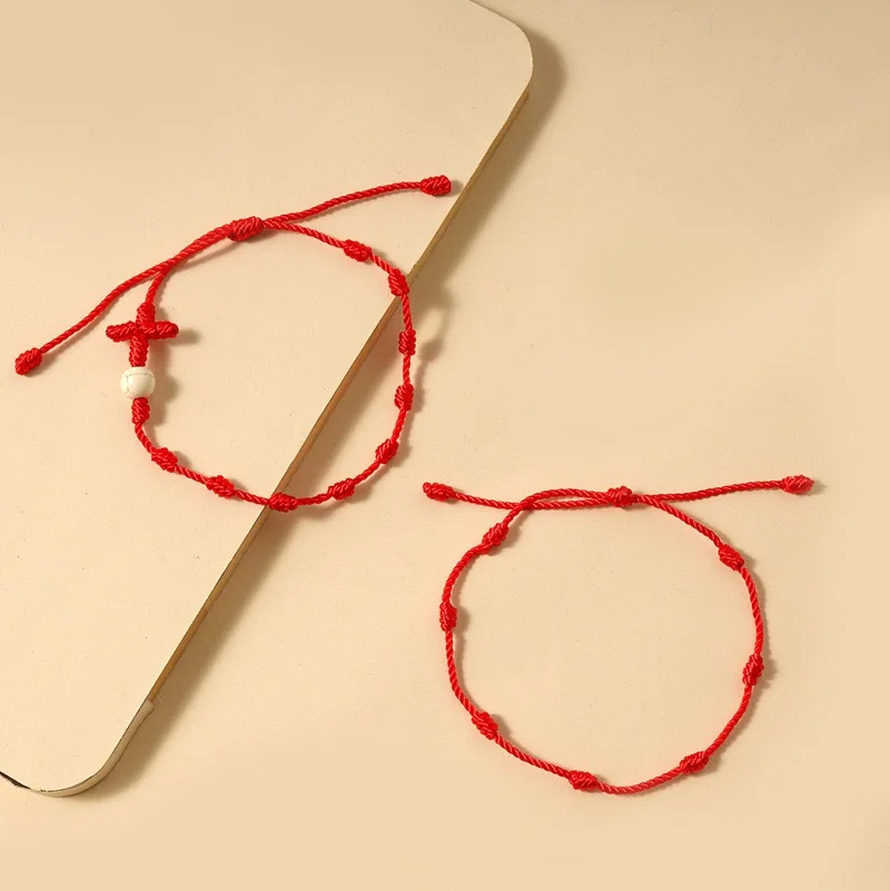 

Cross-border new red string bracelet European and American creative ethnic style transport evil red string braided bracelet