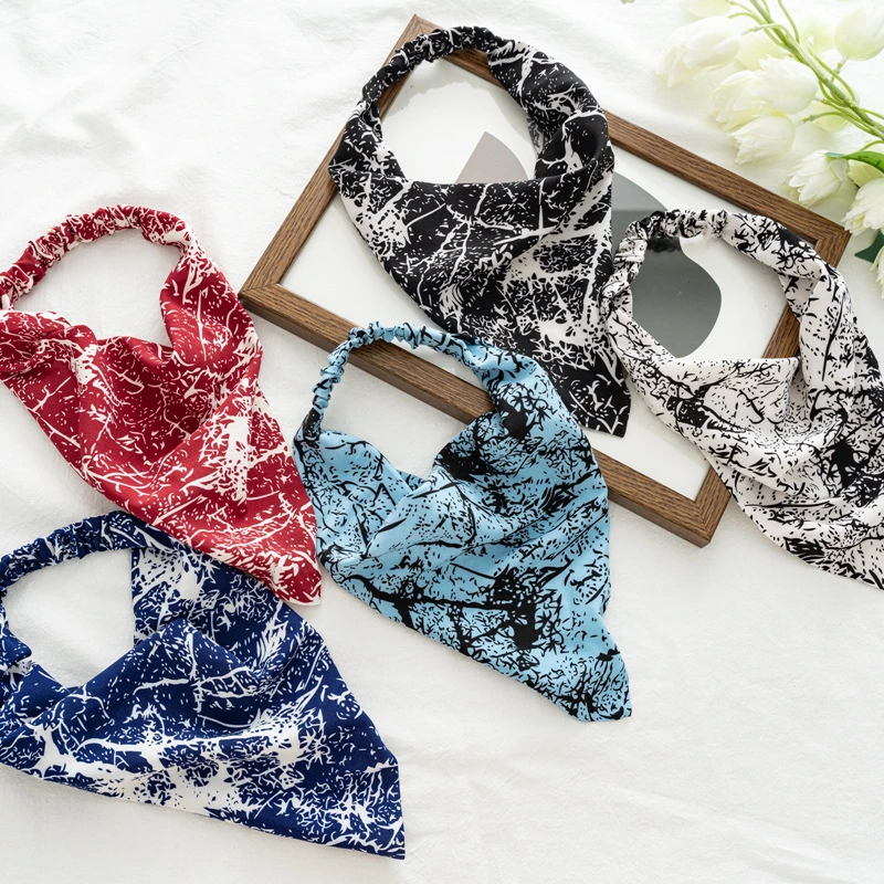 Spring Summer Bohemain Style Women Girls Printted Triangle Bandanas Elastic Headband Fashion Retro Beach Lady Hair Accessories |