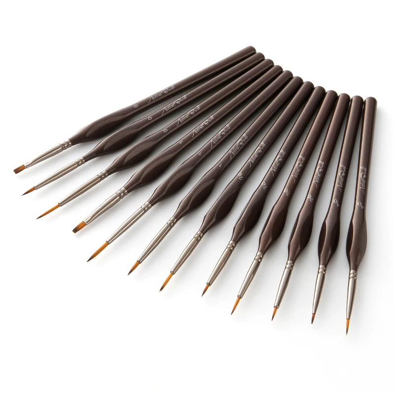 Кисти нейлоновые для рисования маслом 12 шт./лот|Кисти рисования| |