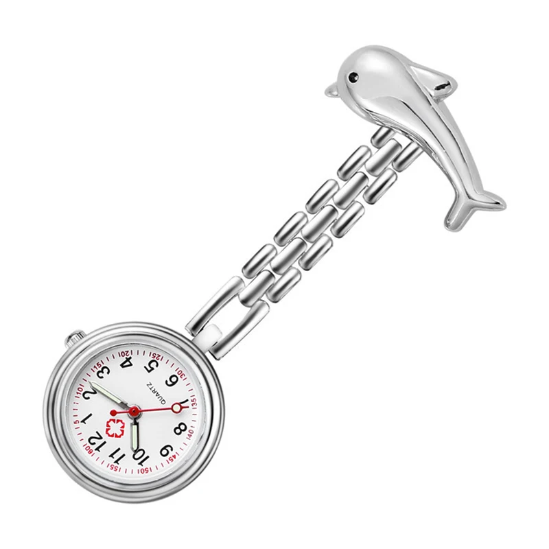Часы медсестры в форме дельфина часы для рыбы подвесные серебристые из