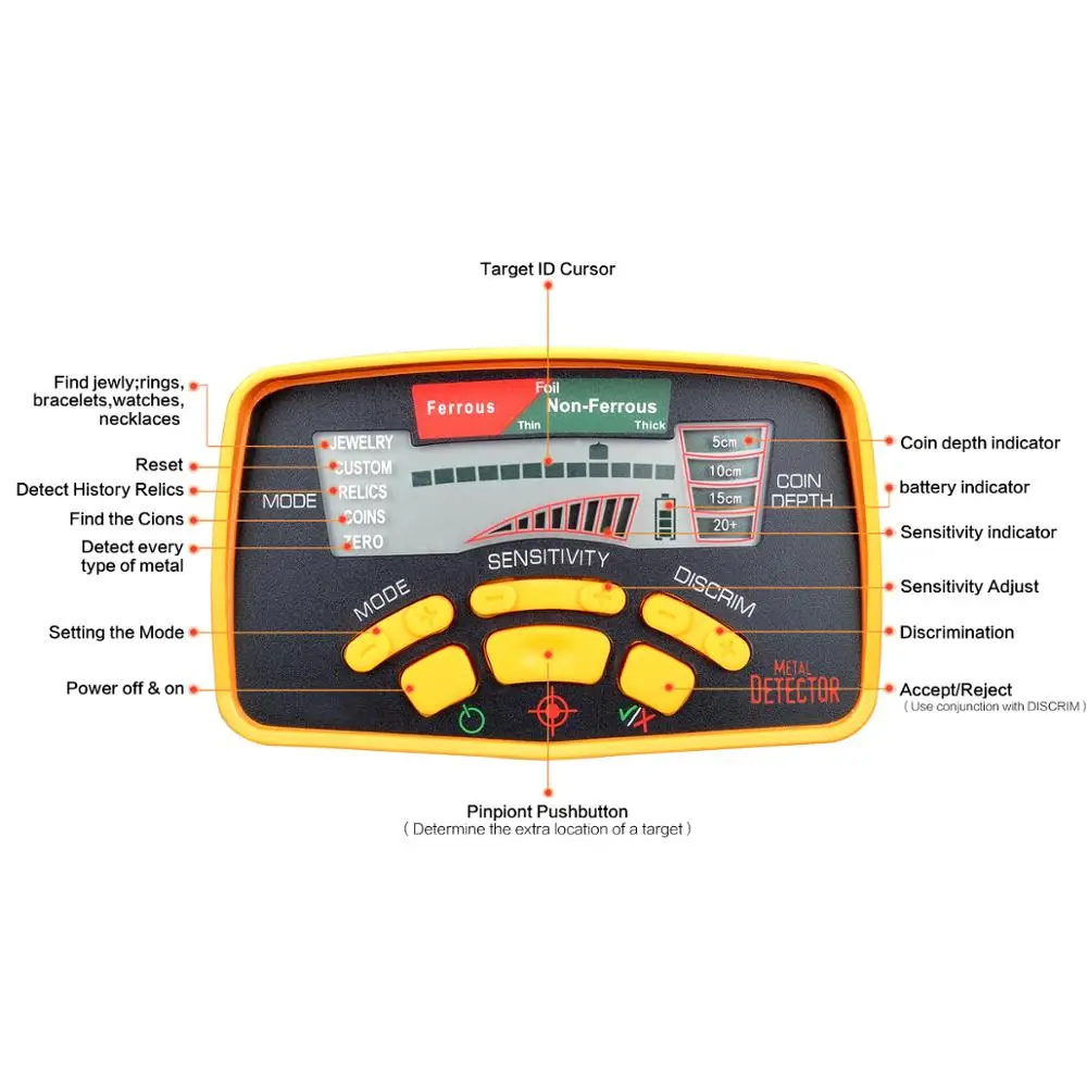 Профессиональный Подземный металлоискатель MD6350 Advance 12 ' суперкатушка