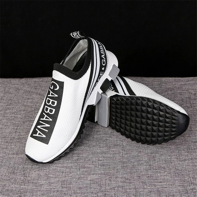

Flying Woven Breathable Round Head Letter Sneakers Men and Women Flat Shoes Casual Shoes Trend Sports Shoes Large Size 35-45