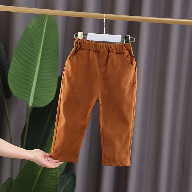 Брендовые Детские однотонные брюки модные джинсы для девочек детские длинные с