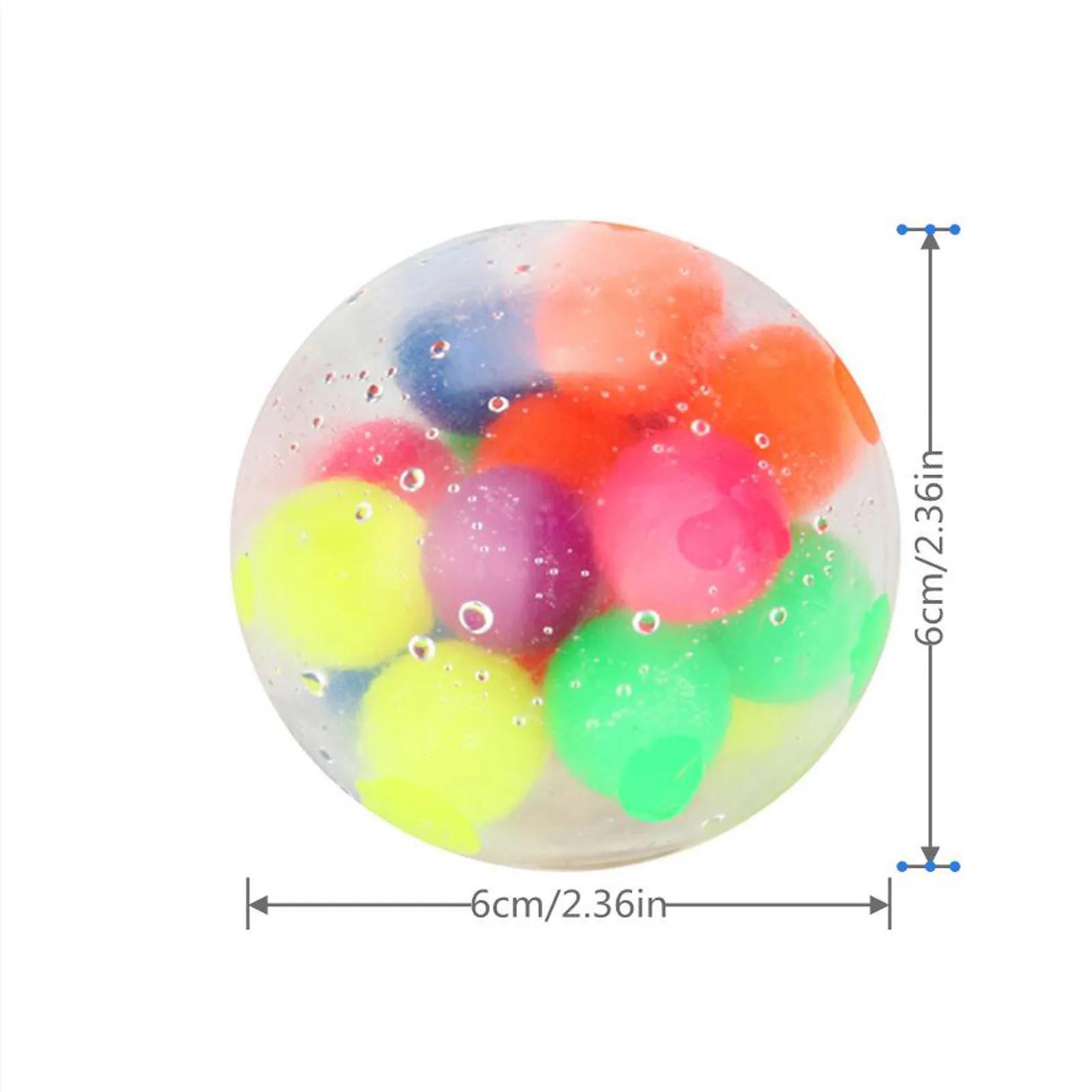 

Squeeze Ball Toy Dna Colorful Beads Relieve Stress Hand Exercise Tool For Kids / Adults Random Color 2pcs