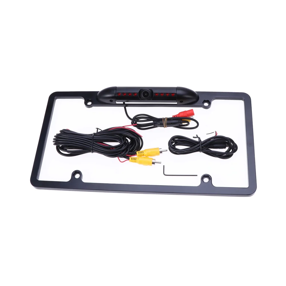 

License Plate Frame Backup Camera Rear View Camera 170 Viewing Angle 8 Infrared LED Car License Plate Frame Mount Waterproof Hi