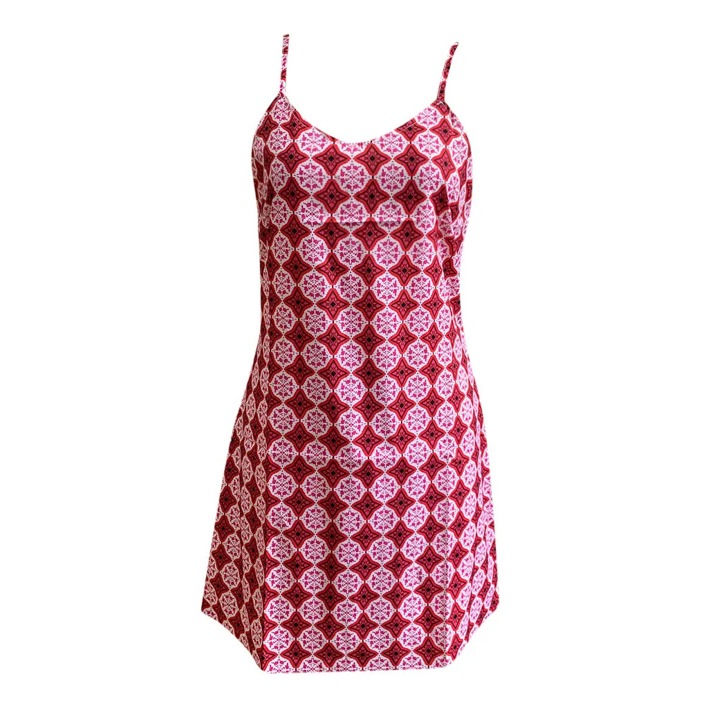 

Mandala Print Summer Dress Women Casual Sleeveless Spaghetti Strap Backless Beach Dresses Vintage Party Vintage Dress Vestidos