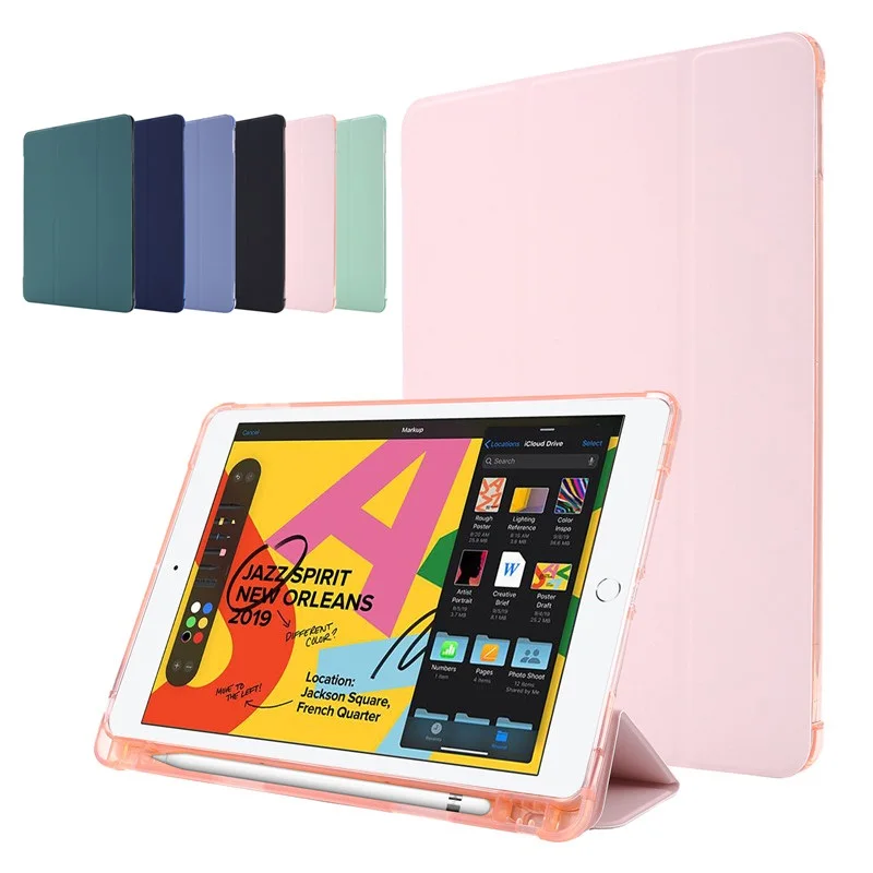 

Умный Мягкий Силиконовый складной чехол для iPad 10, 2, 2021, чехол для 9-го, 8-го, 7-го поколения, держатель для карандашей, чехол для iPad 7, 8, 9, 10,2