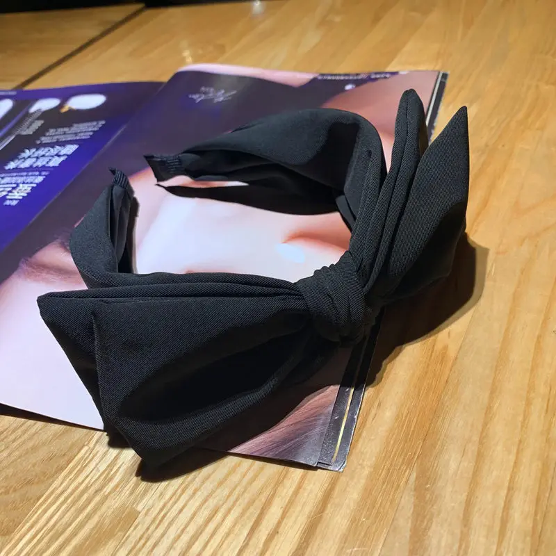 

Korean 2020 Fashion Head Hoop Women Bow Knotted Headband Solid Color Big Bowknot Hair Hoop Female Girls Simple Hair Accessories