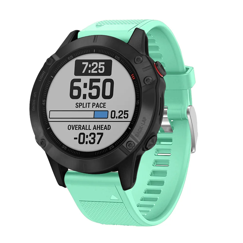 Mint Green 26 мм силиконовый ремешок для часов Ремешок для Garmin Fenix 6X6 6S Pro 5X5 5S Plus 3 3HR часы браслет легко подходят быстрый выпуск 20 22 мм - Цвет: Mint Green