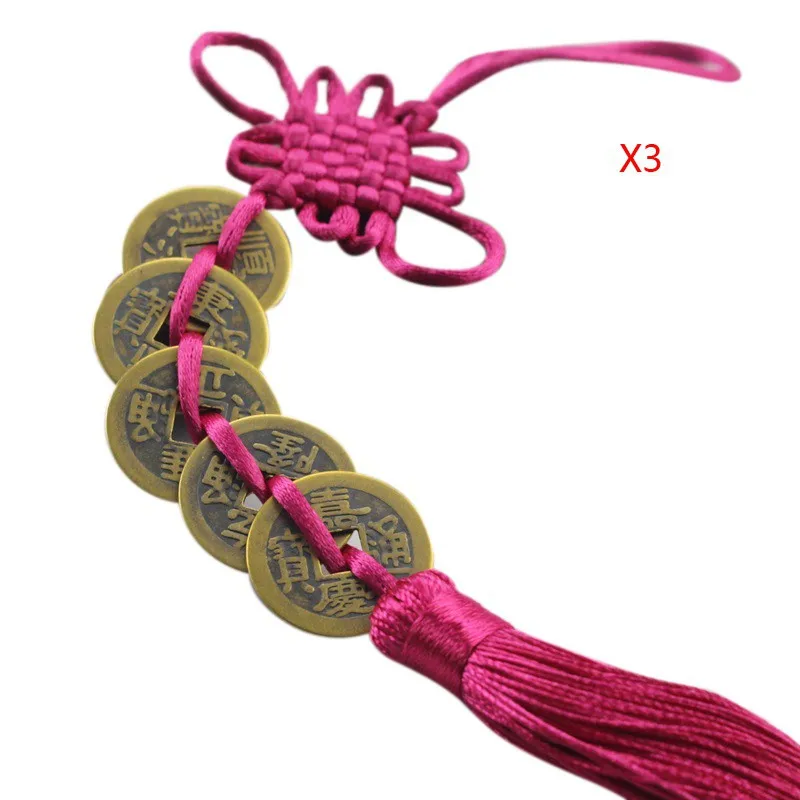 3 шт./компл. китайская вешалка для монет Ретро стиль 5 красный китайский узел