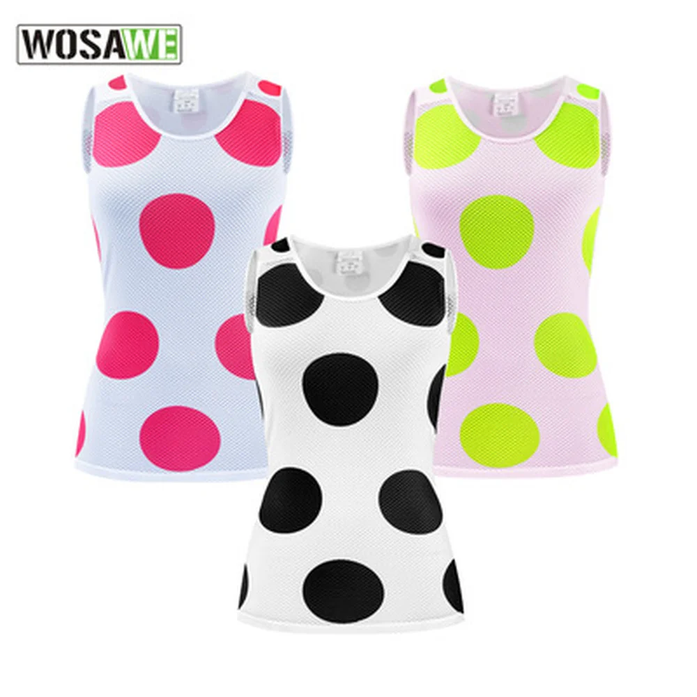 

WOSAWE Outdoor Cycling Breathable Mesh Bottoming Vest MTB Bike Clothes Cycling Jersey Sleeveless Women Skinsuit