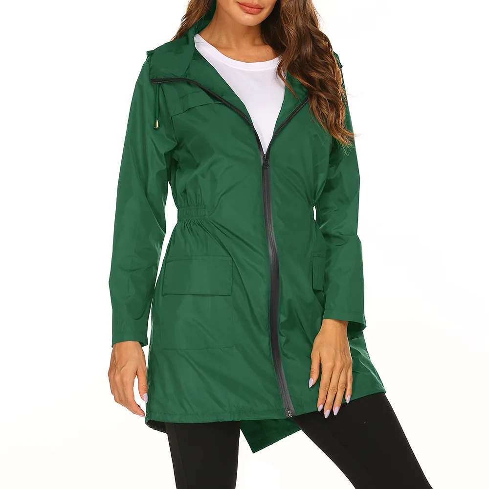 

Women Lightweight Raincoat Female Sfit Waterproof Packable Hooded Outdoor Hiking Rain Jacket Active Rainwear Windbreaker Women