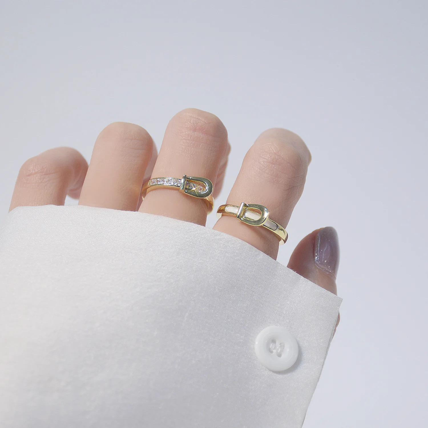 

High Quality 14K Real Gold Simple Design Open Design Cz Ring for Women Daily Jewelry